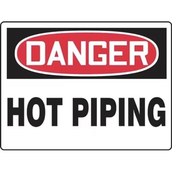 Accuform OSHA DANGER SIGN HOT PIPING 7 in X MCPG022XV MCPG022XV - main